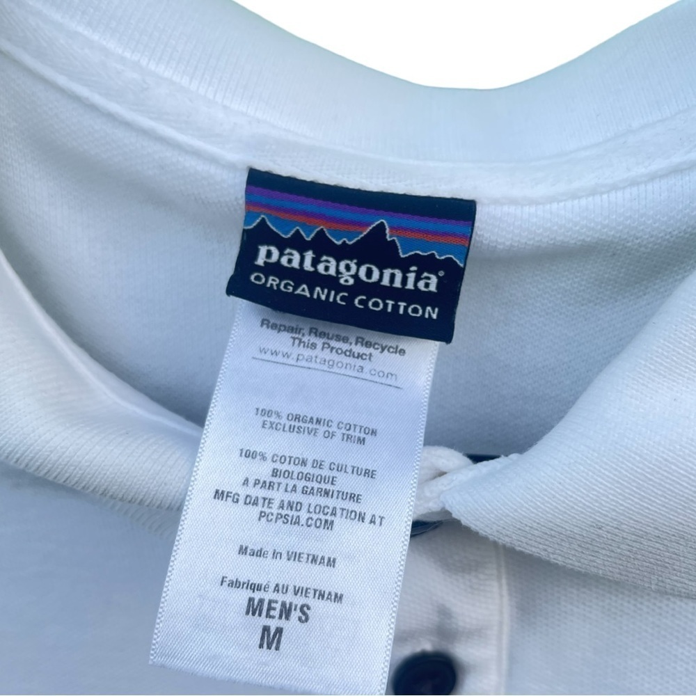 👕♻️‎ Patagonia Organic Cotton Polo – Men’s M – Crisp White 🏖️☀️🌀 - Picture 3 of 5